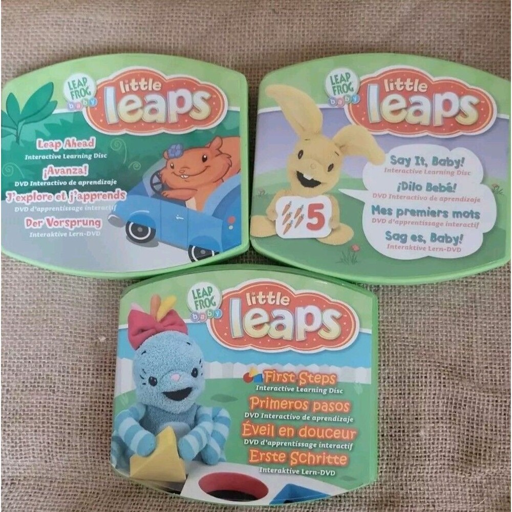 LITTLE LEAPS LEARNING STEPS INTERACTIVE LEAP FROG BABY DVD LOT OF 3